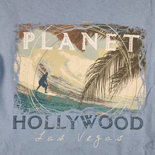 Vintage Planet Hollywood Shirt Mens Medium Las Vegas Graphic Surfer 90s Wave