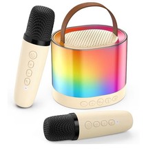 JYX Mini Karaoke Machine for Kids Adults Portable Bluetooth Speaker Microphones