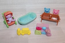 Fisher-Price Loving Family Dollhouse Accessories LOT Baby Items Bench Toys Tub