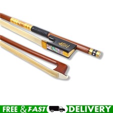 Violin Bow 4/4 Braziwood Stick Ebony Frog Balanced Mongo Horsehair Gold-Wound