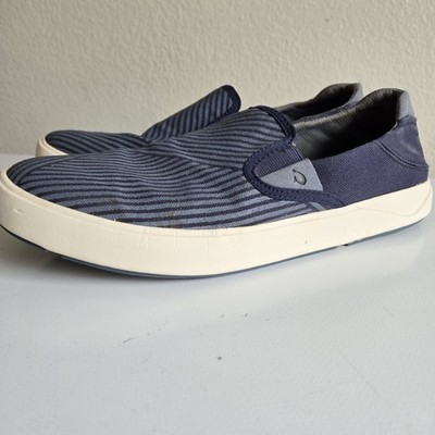 OLUKAI 10515-DEVI Lae'Ahi Lole Casual Shoes Mens Size 8.5 Trench Blue Slip On