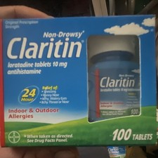 Claritin Non-Drowsy Loratadine 10mg 100ct Antihistamine Allergy Relief Tablets