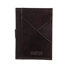 Kenneth Cole Reaction Wallet Mens Brown RFID Blocking Leather Passcase