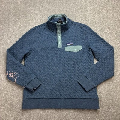 Patagonia Pullover Damen mittelblau Snap-T Bio Baumwolle Thermo Steppdecke Lady*