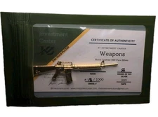 2025 Investment Caster 24k Gold M-16 machine Gun 8 Gram .999 Fine Silver w/COA