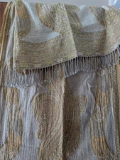 Women's Coquette Paisley Pure Wool Wrap with Fringe 39" x 25"