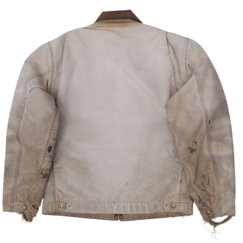 Vintage 90s Carhartt 6BLJ Detroit Flannel Lined Workwear Distressed Jacket Tall image 2