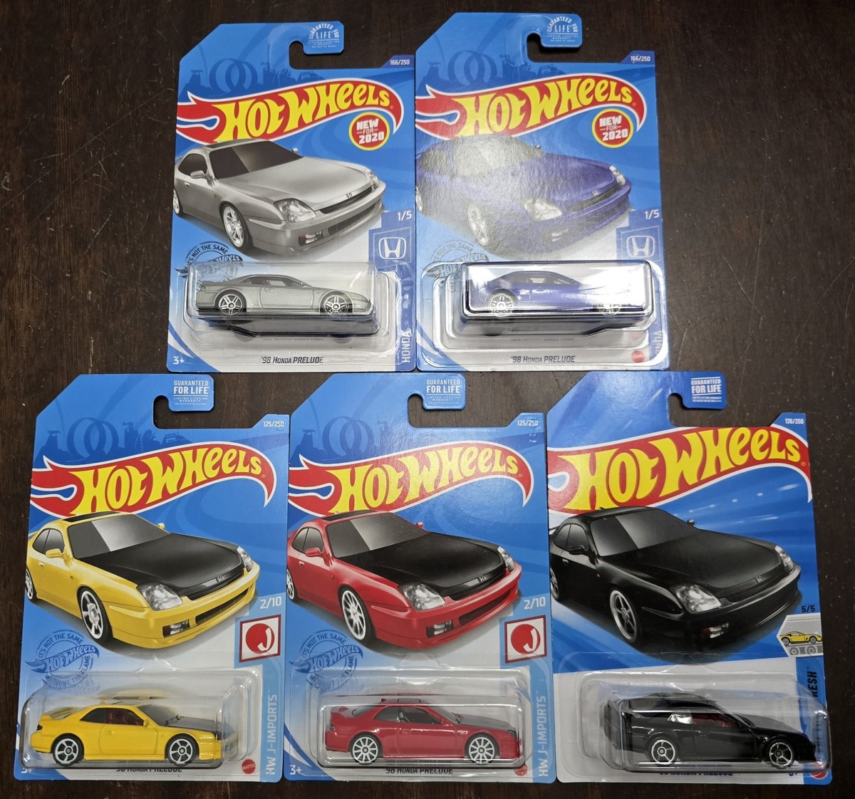 Hot Wheels 2020-2026 '98 Honda Prelude Silver Blue Yellow Red