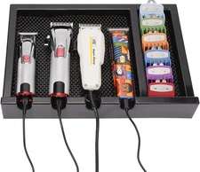 Case with 4 Notches, Anti-Slip Hair Trimmer Holder Tray Barber Tool （Rectangle）
