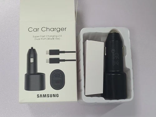 Original New Samsung 45W 2 Ports Super Fast Charging Dual Car Charger with Cable image 8