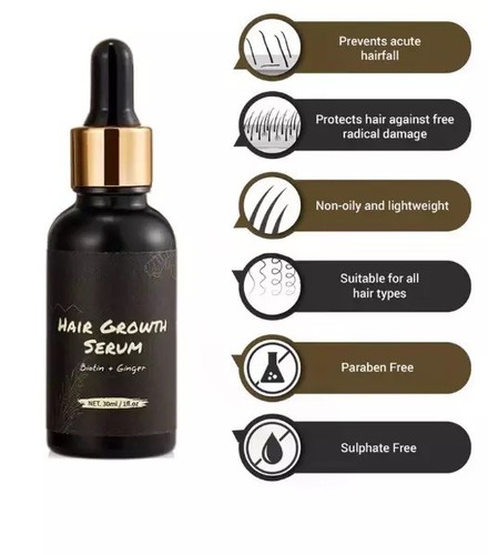 2x Natural Hair Growth Serum Oil, 30ml - Biotin, Rosemary, Ginger, Polygonum - Picture 2 of 8