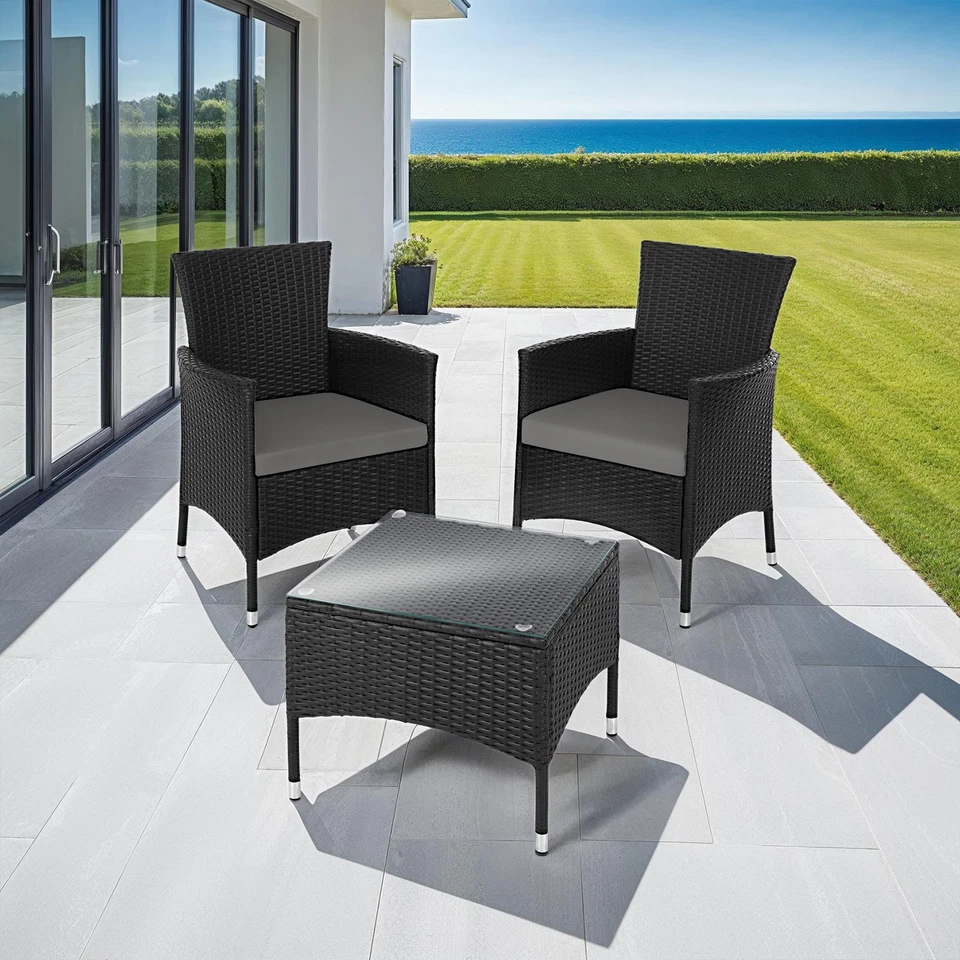 Polyrattan Gartenmöbel Sitzgruppe Rattanmöbel Garten Set Essgruppe 2 Personen - Bild 2 von 4