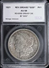 1921 $1 Morgan Silver Dollar RAW AU | Reverse Greasy Die @ "God"