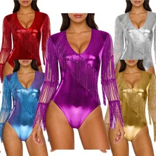 Women Rompers Transparent Leotards Holiday Bodysuit Back Hollow Jumpsuits Long