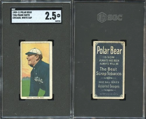 T206 Frank Smith Chicago White Cap ~~ SGC 2.5 ~~ Polar Bear back