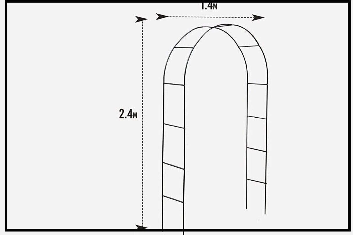2.4M Garden Arch Trellis Arched Metal Tubular Frame Climbing Plant ...