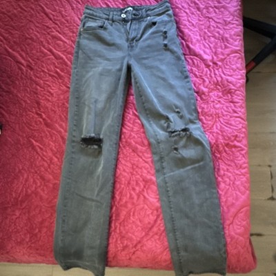 Fashion Nova Juniors Gray Distressed Stretch Skinny Jeans Size 3