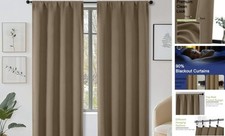 Sally Blackout Curtains for Bedroom Living Room 40"W x 72"L Pack of 2 Taupe