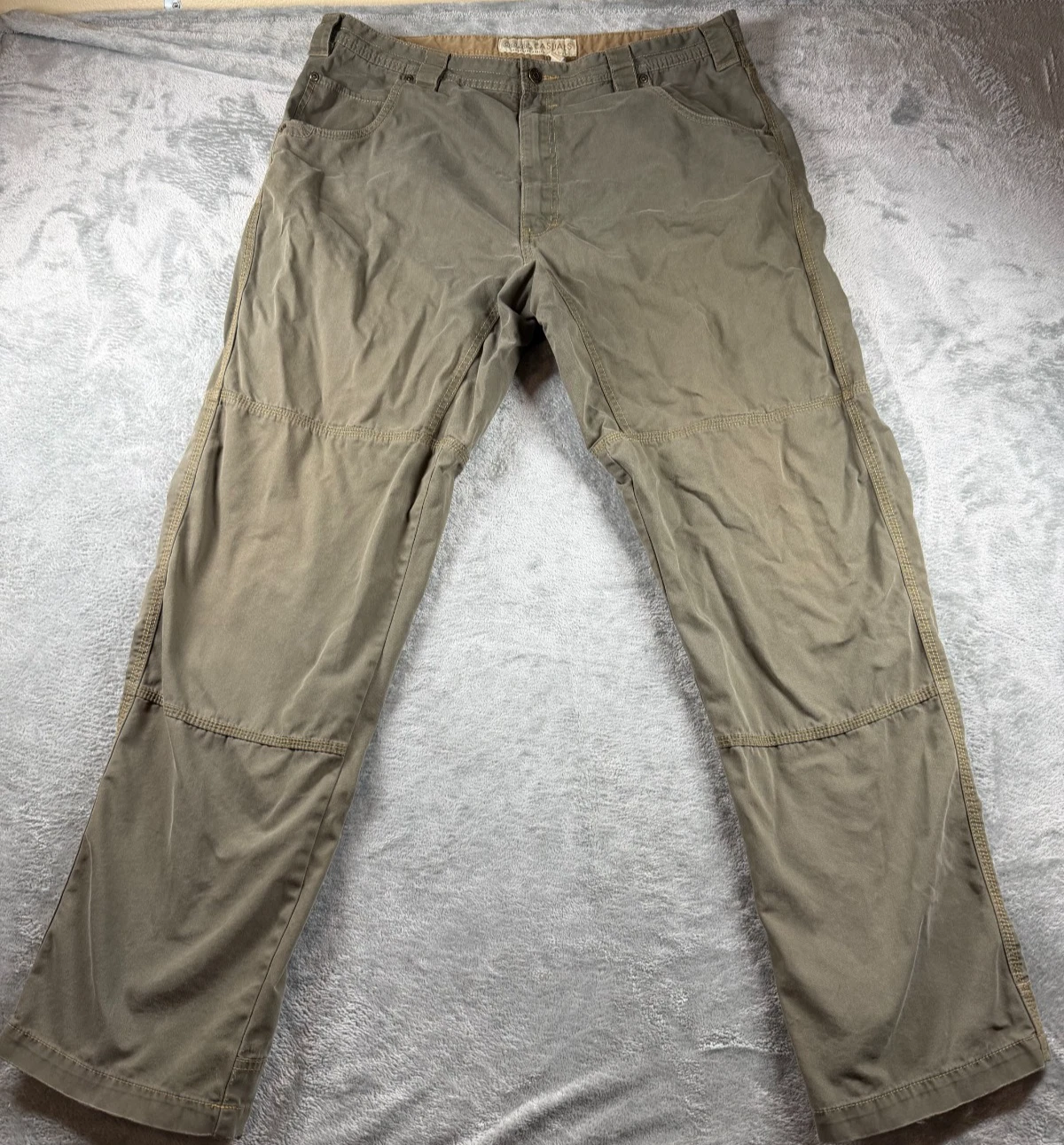 Cabela's Casuals Pants Mens 38x34 Olive Canvas Hiking Outdoor Utility