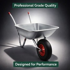 Wheelbarrow Home Garden Cart Galvanised Metal with Pneumatic Tyre Silver 130kg