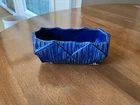 VTG McCoy Basket Weave Diamond Planter; Rectangular; 8" X 4" X 3"; ROYAL BLUE!!!