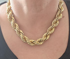 Vintage Napier Necklace Gold Tone Chunky Twisted Rope Chain Choker STATEMENT F1 — photo 2