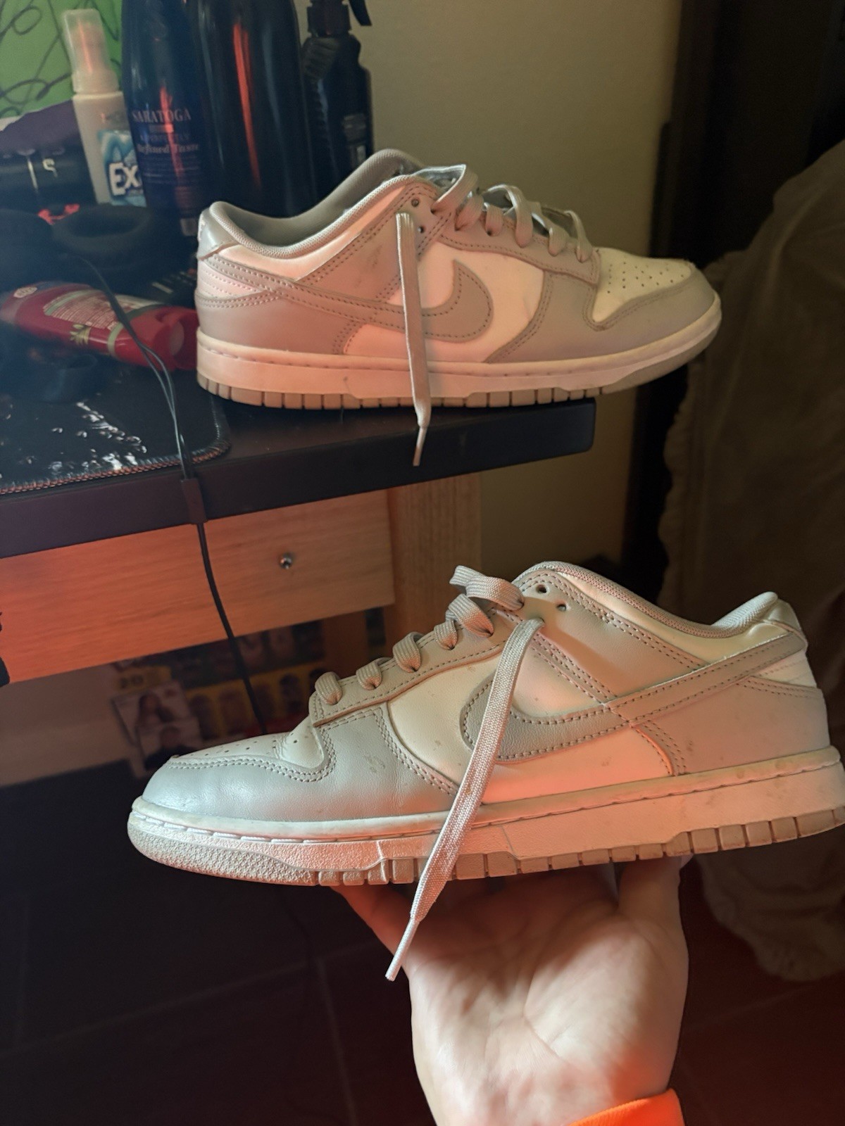 Nike Dunk Low White Light Gray Leather Men's Low Top Athleti
