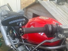 DUCATI TRIUMPH SUZUKI HONDA YAMAHA. Carbon Fibre Style Universal Bar End Mirrors