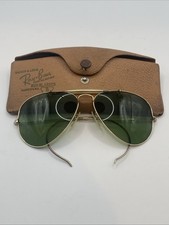 Vintage 40s Ray-Ban Bausch  Lomb Aviator Sunglasses w/ Brow Bar W/ Case 12K GF