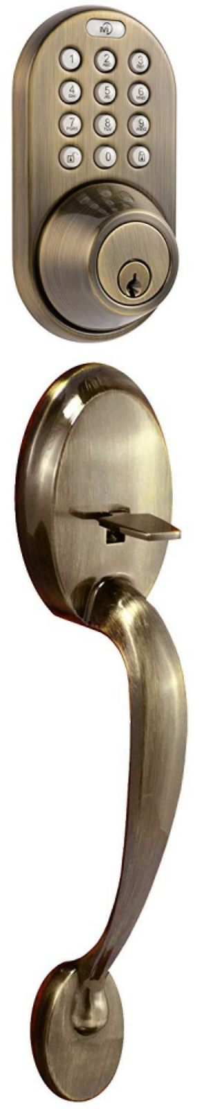 MiLocks BDF-02AQ Smart Keyless Deadbolt with Touchpad Entry and Handleset  -image