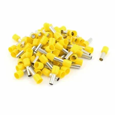 100 x 10mm2 Crimp Cord End Terminal Insulated Bootlace Ferrule Connector #