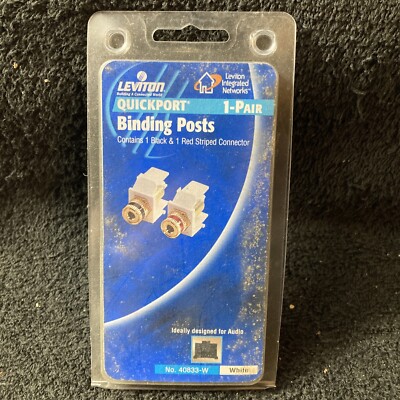 Leviton 40833-W MUSIC Binding Posts 1 PAIR - White  S-3/2
