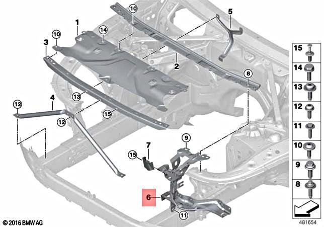 Genuine BMW M5 F90 G14 G15 G30 G31 518d Mounting Headlight Left 