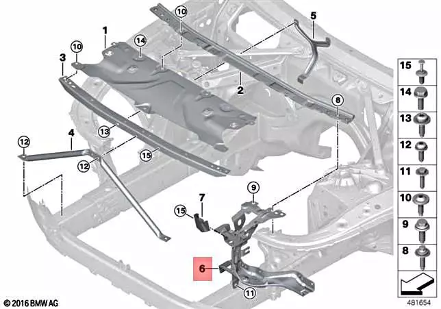 Genuine BMW M5 F90 G14 G15 G30 G31 518d Mounting Headlight Left 