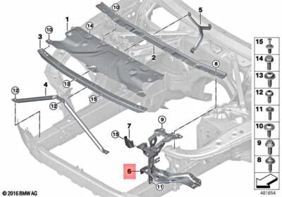 Genuine BMW M5 F90 G14 G15 G30 G31 518d Mounting Headlight Left 