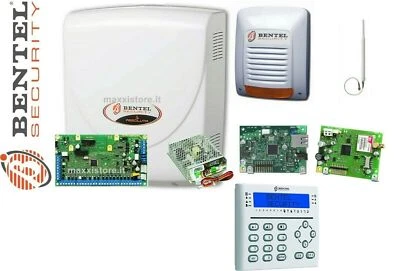 Bentel Security Kit Absoluta Plus 18 + Box + Sirena + IP + GSM + Tastiera + Alim
