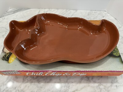 VTG TERRA COTTA JALAPENO PEPPER SALSA CHIP & DIP by Boston Warehouse Trading NEW