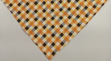 Dog Bandana/Scarf, Tie On, Halloween, Orange, Black, Plaid, M, L