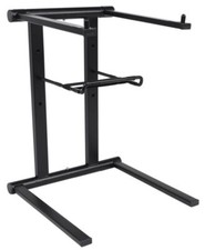 ProX T-LPS600 Lightweight Folding DJ Laptop Stand With Extra Shelf  Travel Bag