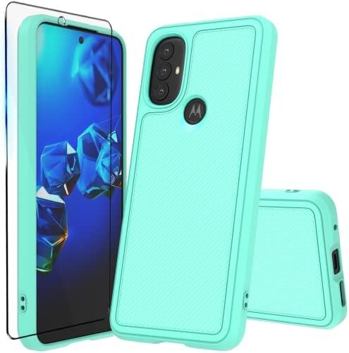 for Moto G Pure Case/Moto G Power 2022 Case + Tempered Glass Screen Protector Du