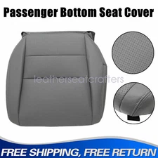 Passenger Side Bottom Leather Seat Cover Gray Perforated For 2004-2008 Acura TL