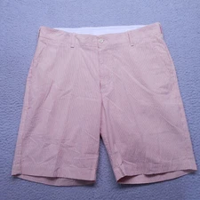 Bills Khakis Shorts Men 34 Red Cream Pinpoint Seersucker Standard Fit PS RCPS A3