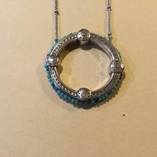 BRIGHTON GLOBAL DREAM Turquoise colored Blue Bead Pendant NECKLACE