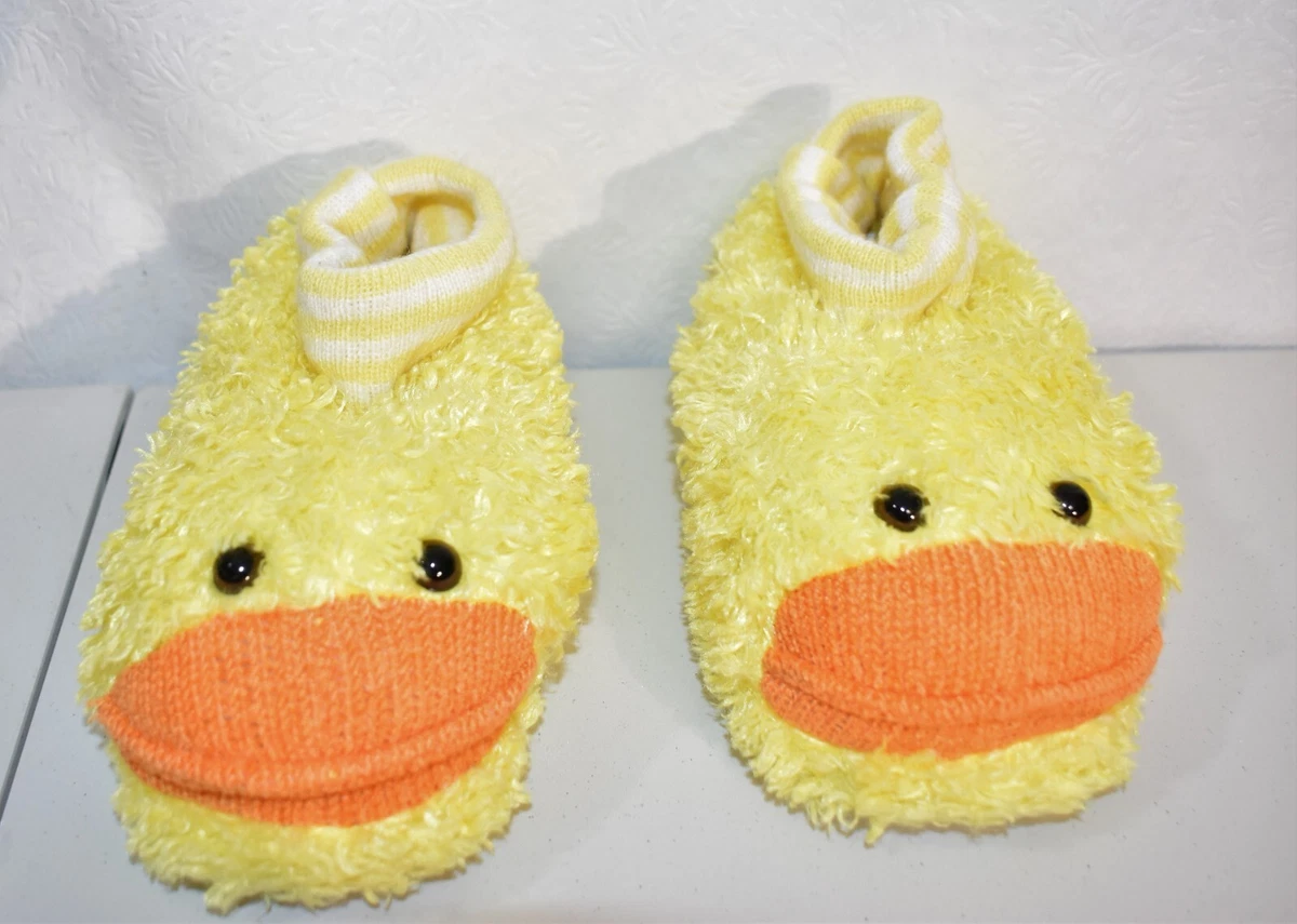 Kids Slippers Yellow Duck Unisex Large 9 10