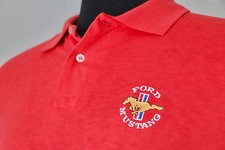 Vintage Official Ford Brand Mustang Polo Shirt - XL Red - Muscle Cars Automotive