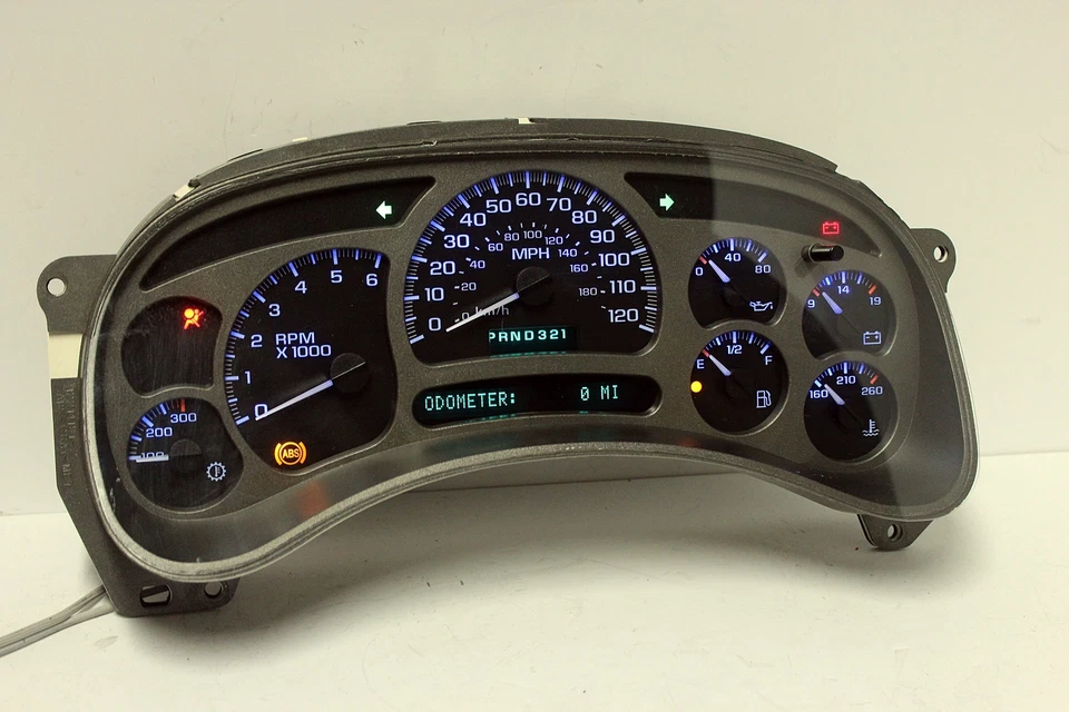 03 04 Silverado Yukon Denali painel de instrumentos com atualização de LED AZUL US$ 50 DE VOLTA - Imagem 3 de 4