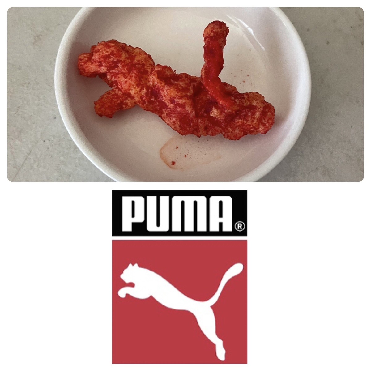 Super Rare Flamin' Hot Cheeto Shaped Like Puma Logo for Fans