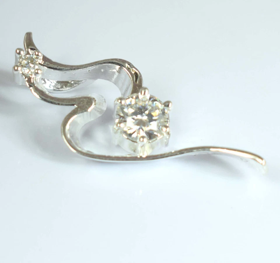 1.05 Bianco Carati Diamante Solitario Taglio Rotondo Certificato Da Ciondolo See - Immagine 4 di 4