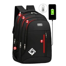 18” Extra Large Travel Laptop Backpack Anti-theft School Business Bag Rucksack