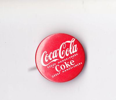 Vintage Dutch COCA COLA Pin Anstecker 60er Jahre Werbung Logo Trade Mark Soda Brand 